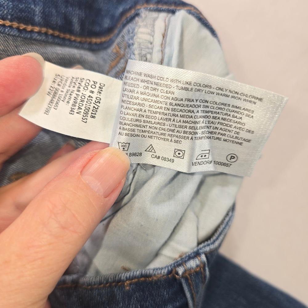 William Rast Women 22W Ankle Skinny Jeans Distressed Medium Wash Denim Plus Size - Picture 10 of 11
